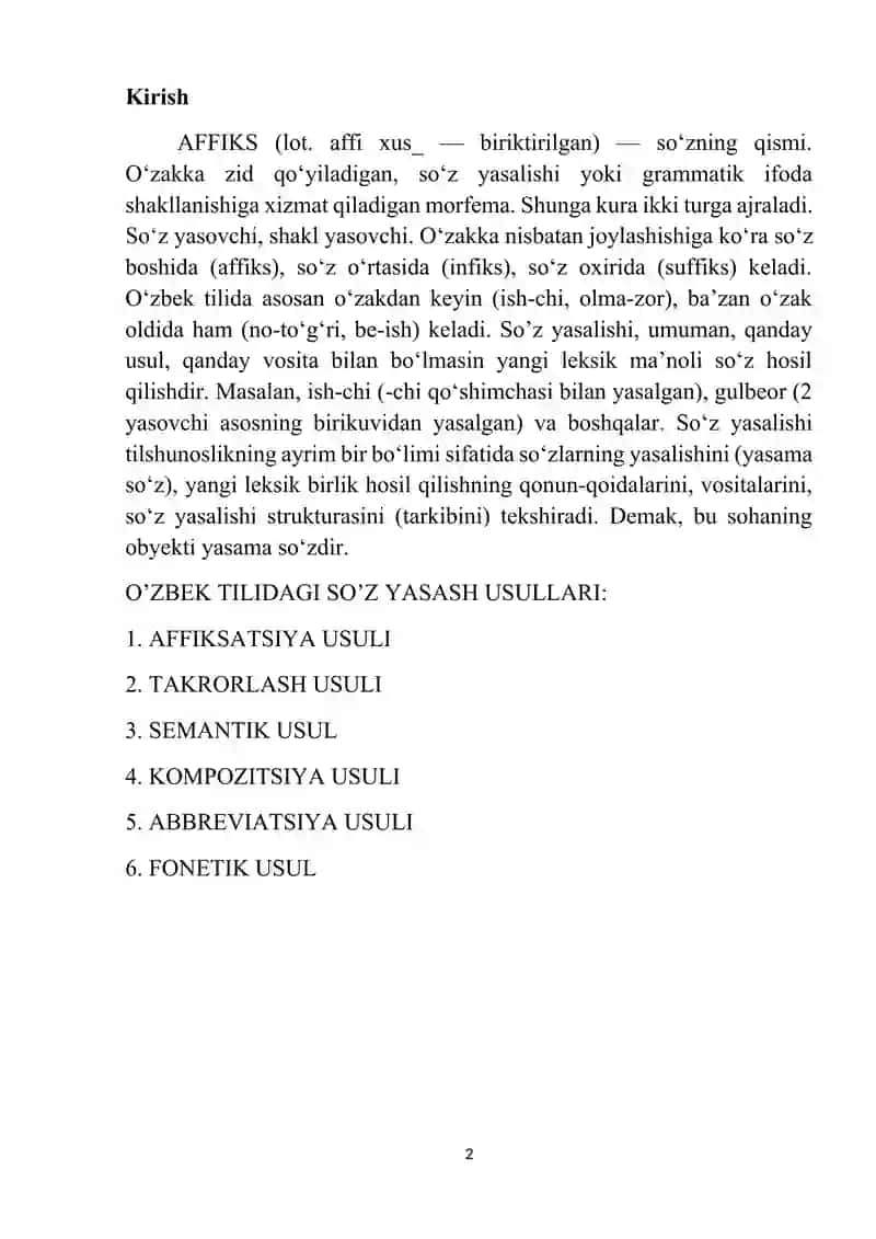 AFFIKSLAR TARKIBIDAGI O‘ZGARISHLAR 2