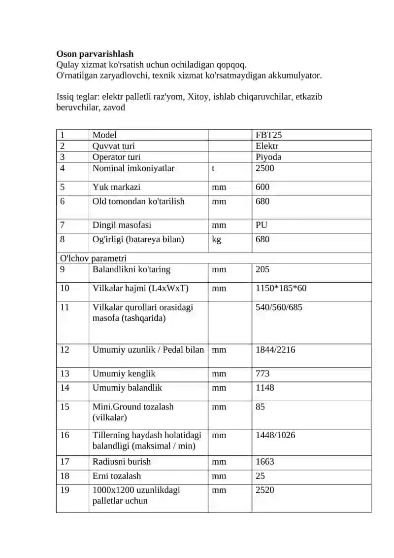 Elektr quvvat palletidagi jak 2