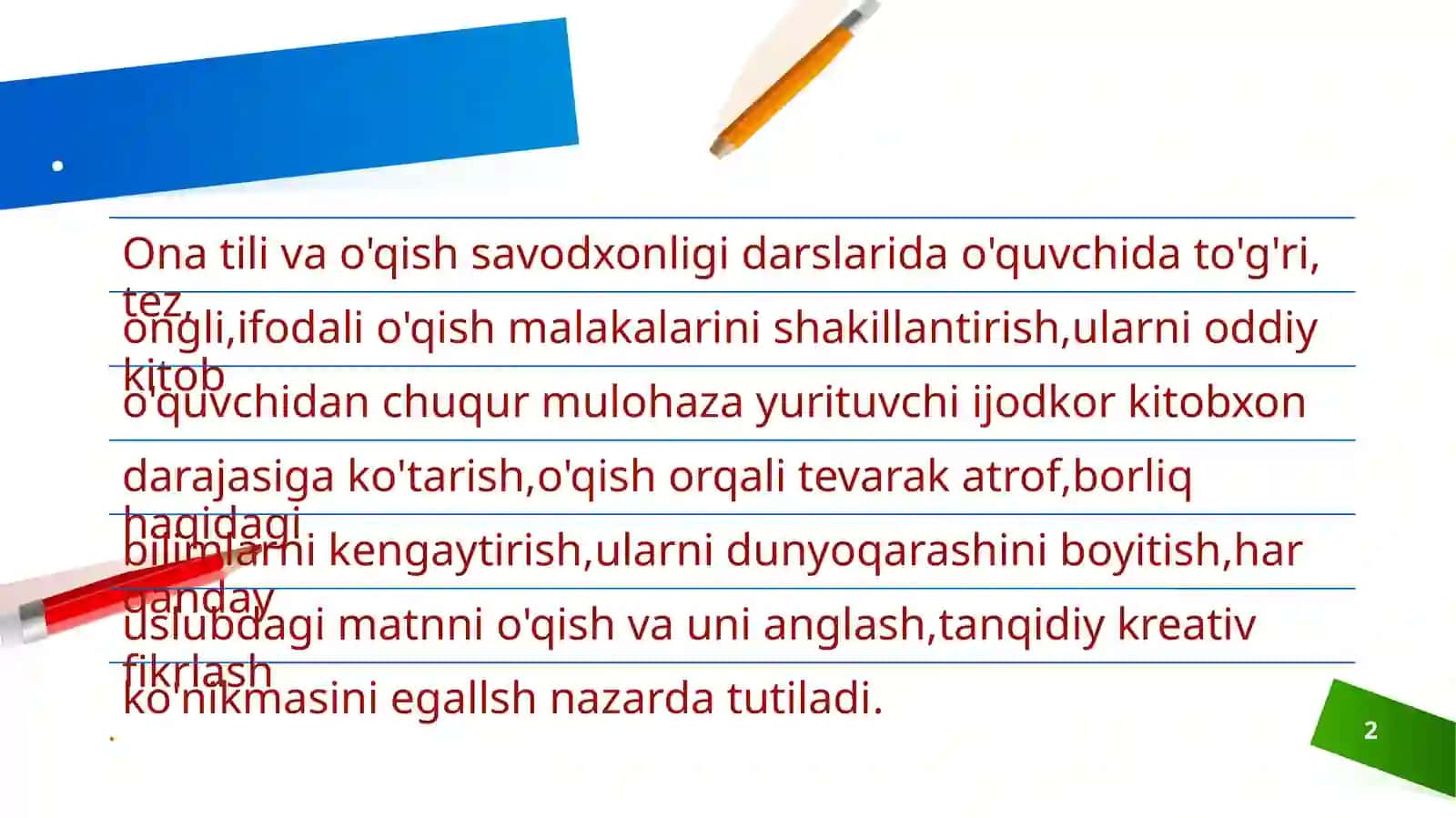 Ona tili va o’qish savodxonligi darslarida qo’llaniladigan metodlar 2