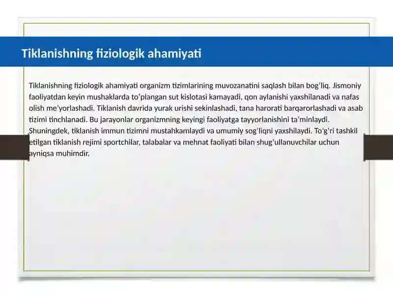 Tiklanish holati tushunchasi 2