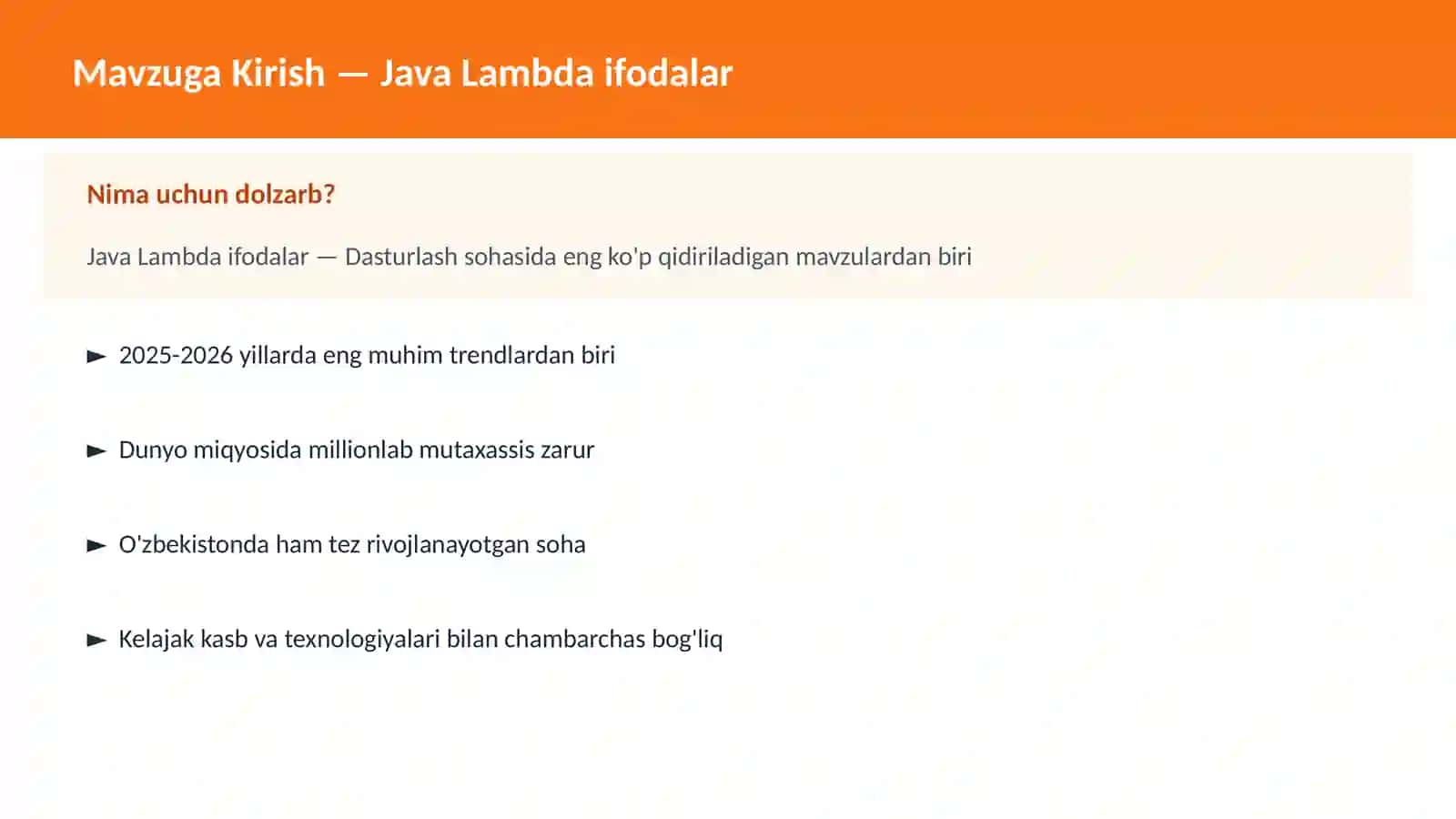 Java Lambda ifodalar 2