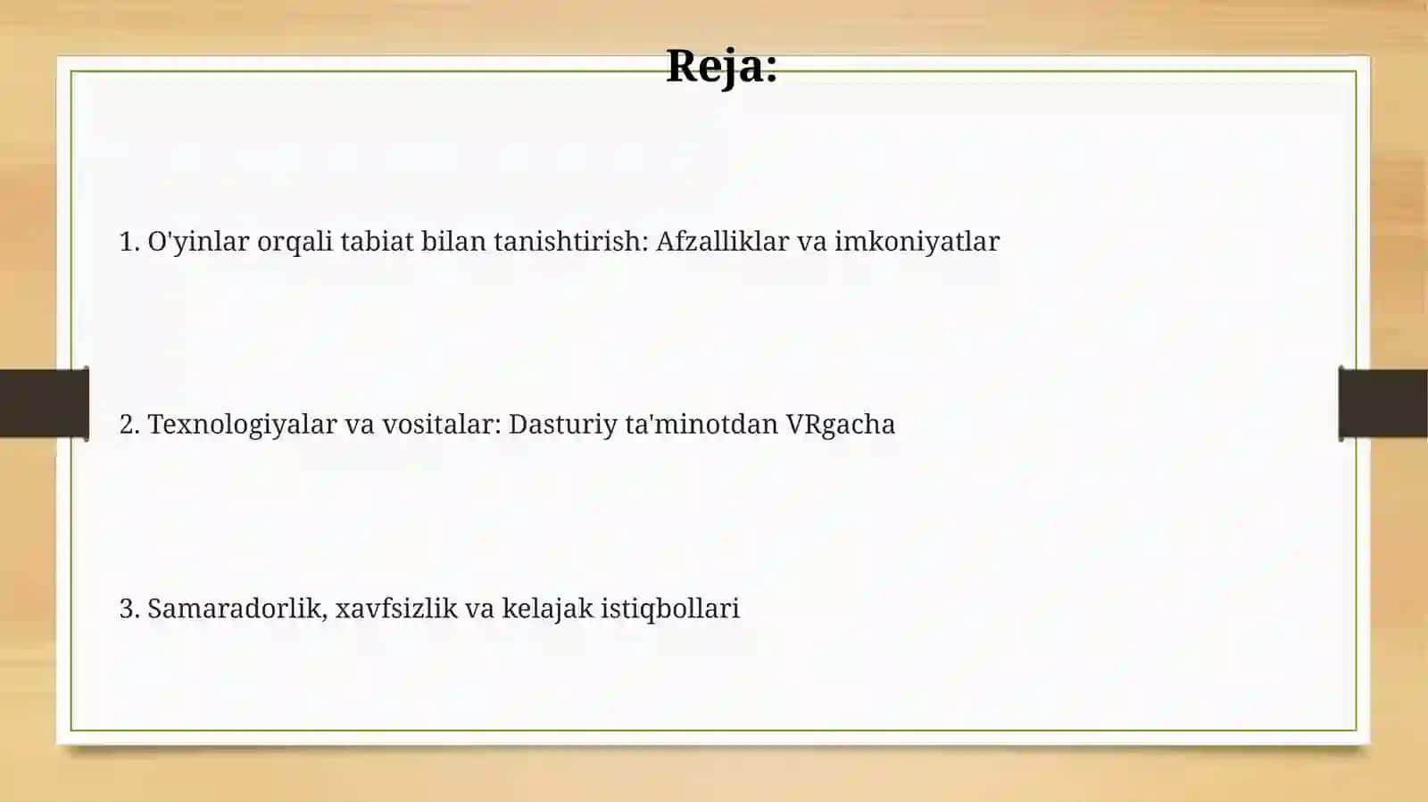 Oʻyinlar asosi boʻlalarni tabiat bilan tanishtirish texnologiyasi 2