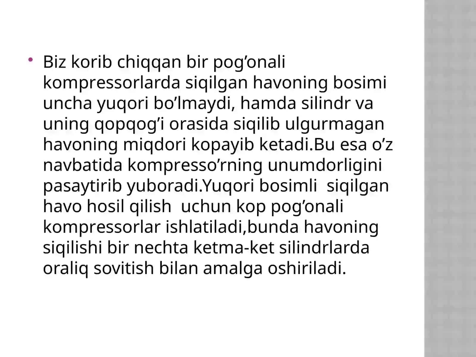 KO’P POG’ONALI KOMPRЕSSORLAR 2