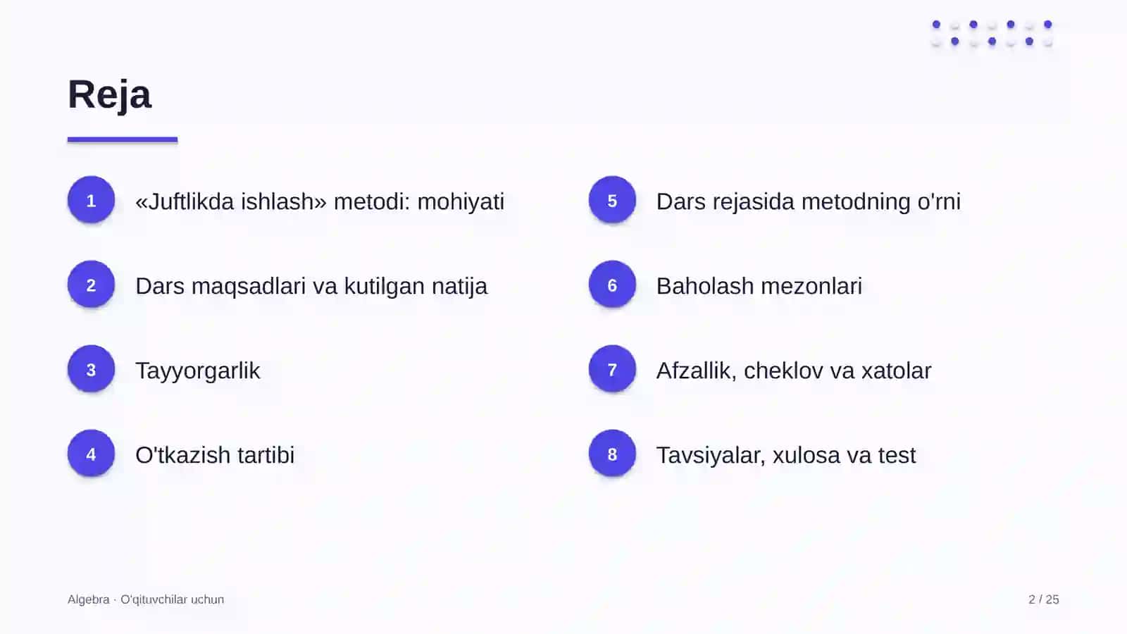 algebra darslarida juftlikda ishlash metodidan foydalanish 2298 2