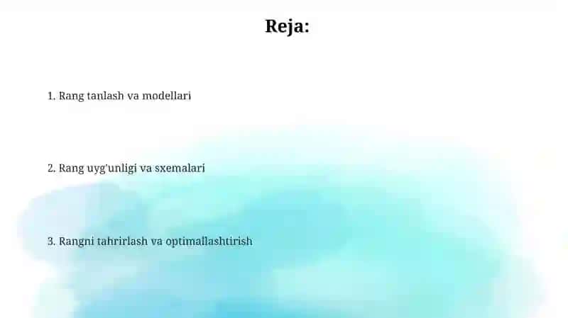 Rang tanlash va modellari 2