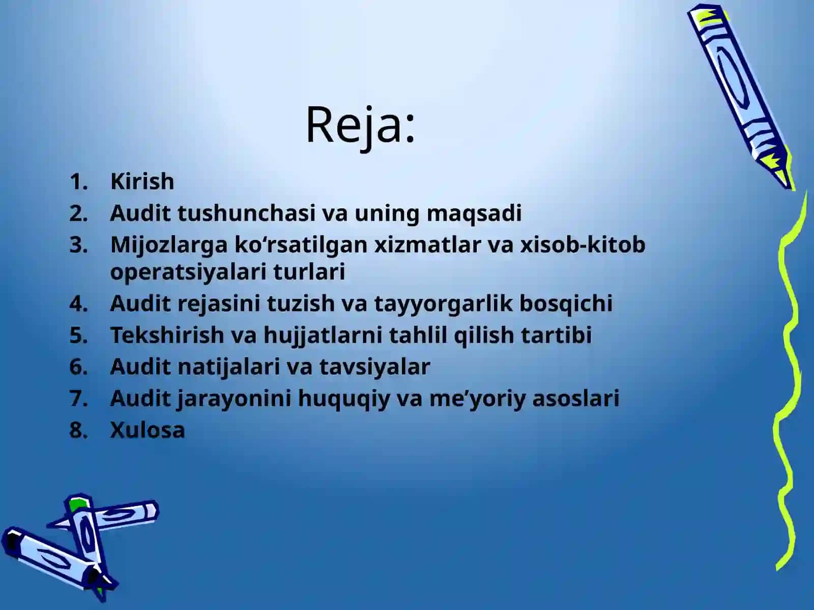 Mijozlarga ko‘rsatilgan xisob kitob operatsiyalarini auditdan o‘tkazish tartiblari 2