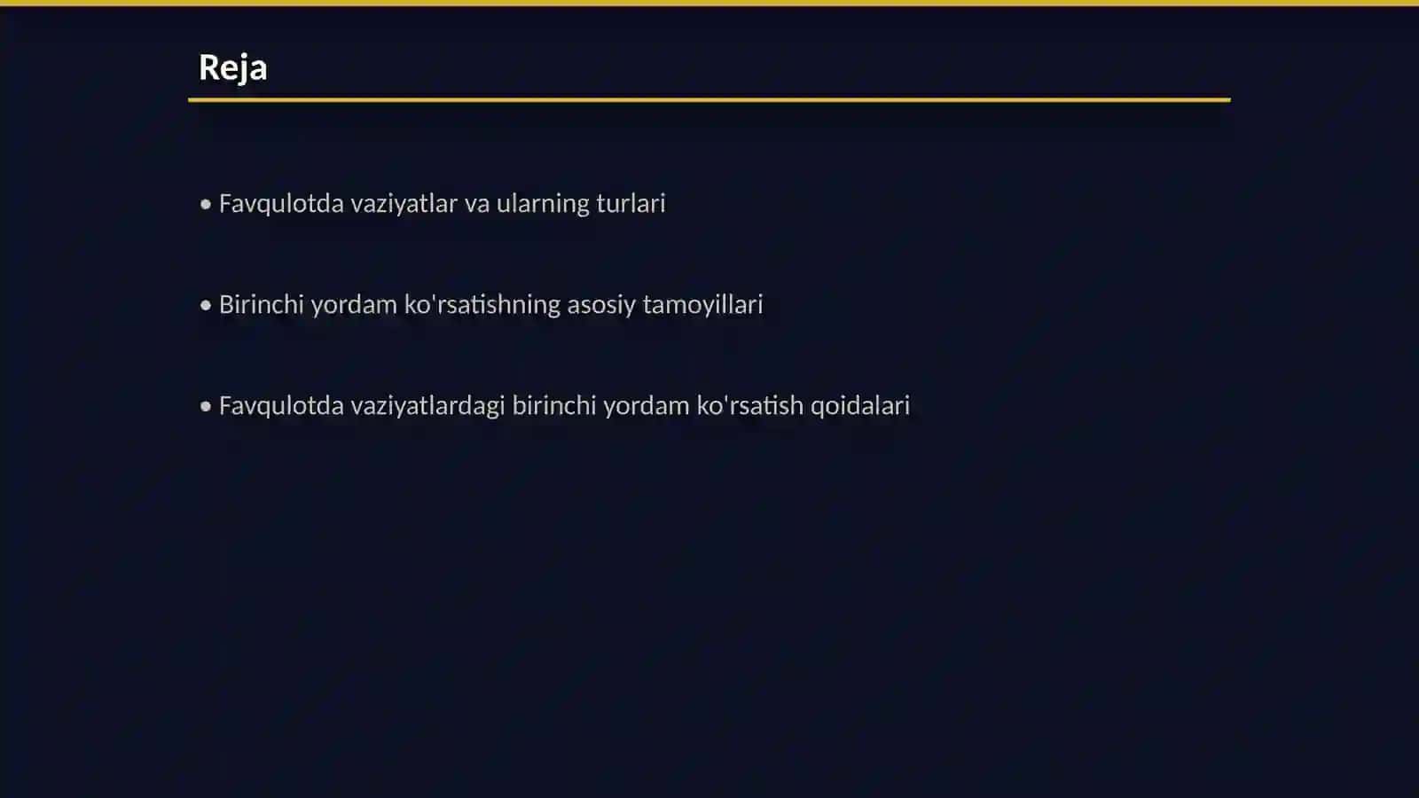 Favqulotda vaziyatlarda birinchi yordam korsatish qoidalari 2