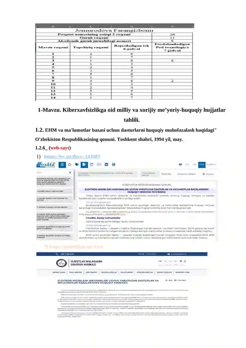 Kiberxavfsizlikga oid milliy va xorijiy me’yoriy-huquqiy hujjatlar tahlili 2