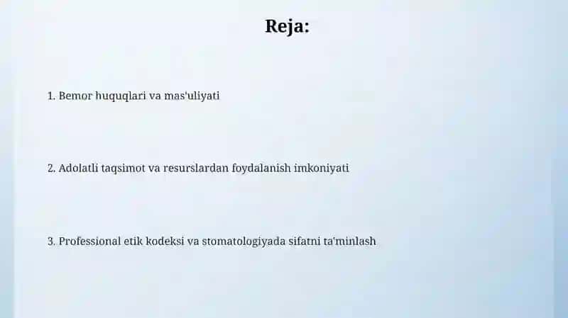 Fuqarolarga stomatologik yordam korsatishning etik jihatlari 2