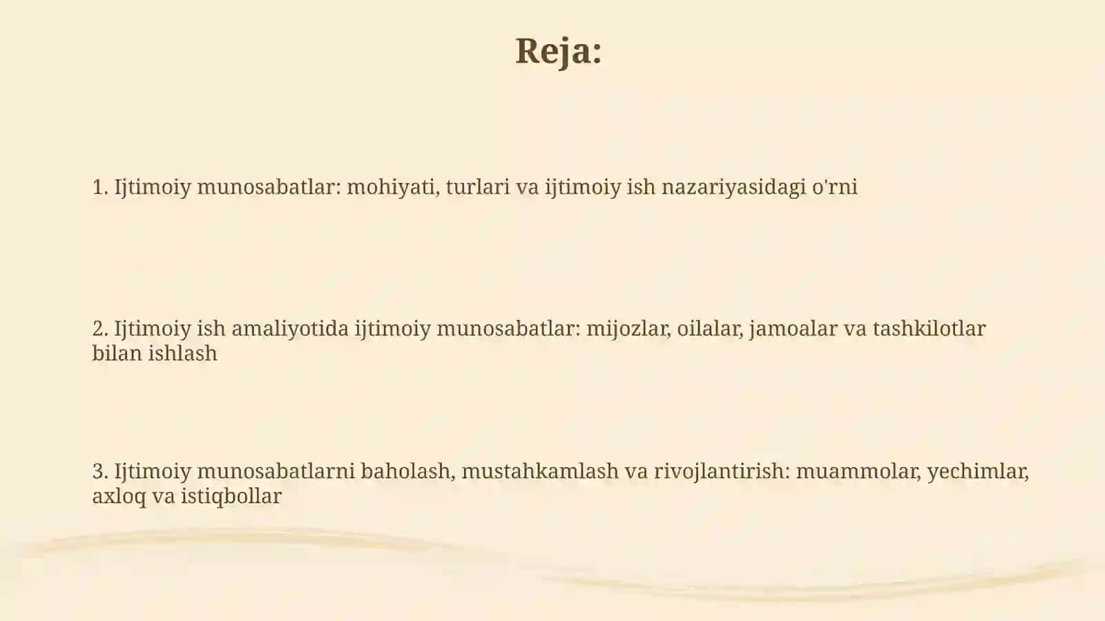 Ijtimoiy munosabatlar va ularning ijtimoiy ishdagi o'rni 2