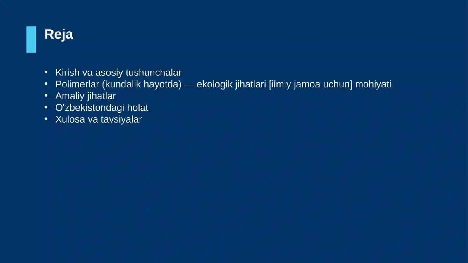Polimerlar (kundalik hayotda) — ekologik jihatlari [ilmiy jamoa uchun] 2