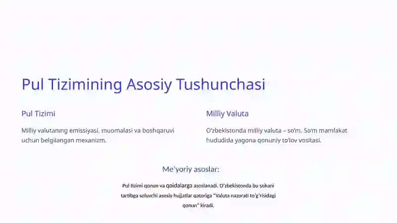 O‘zbekistonning Pul Tizimi 2
