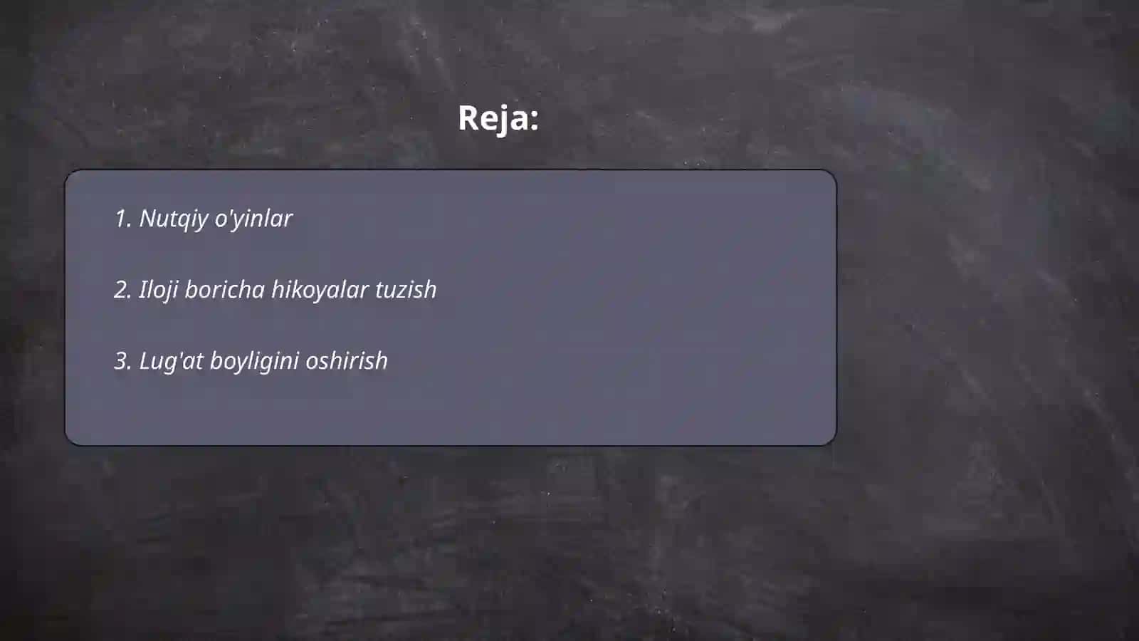 Nutqiy o'yinlar 2