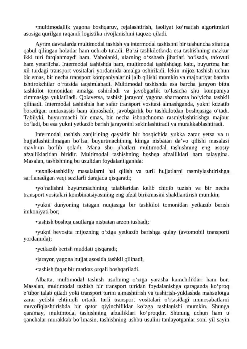 Multimodal yuk tashuvlari va uning afzalliklari 2