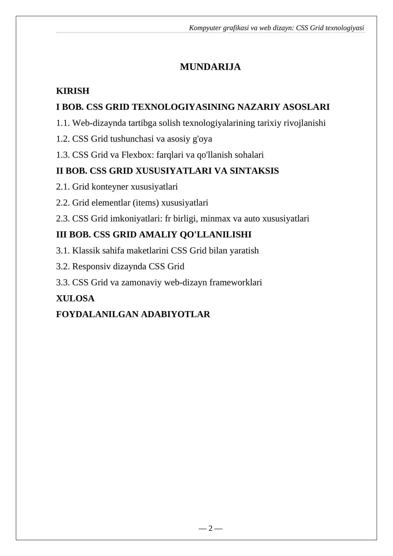 CSS GRID TEXNOLOGIYASI 2