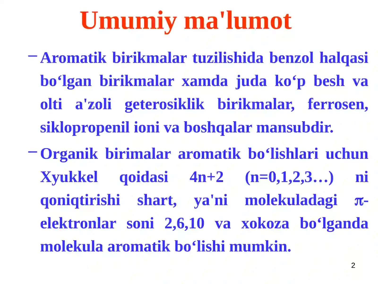 Aromatik birikmalar 2