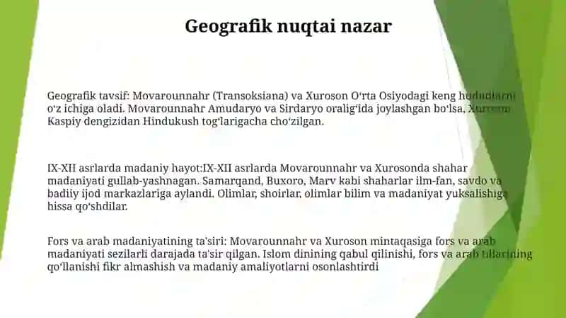 Ix-Xii Asrlarda Movarounnahr Va Xurosonda Madaniyat Hayot 2