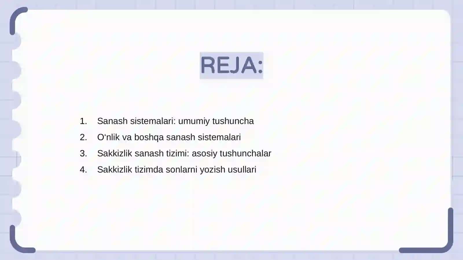 Sanash sistemalari: umumiy tushuncha 2