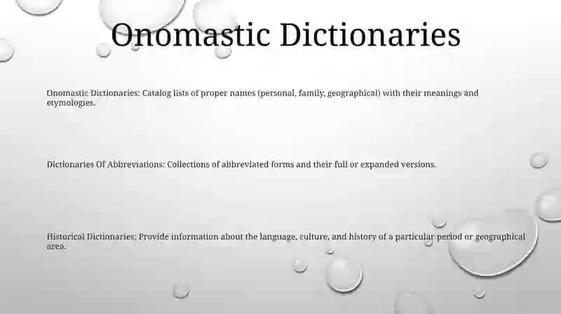 Onomastic Dictionaries 2