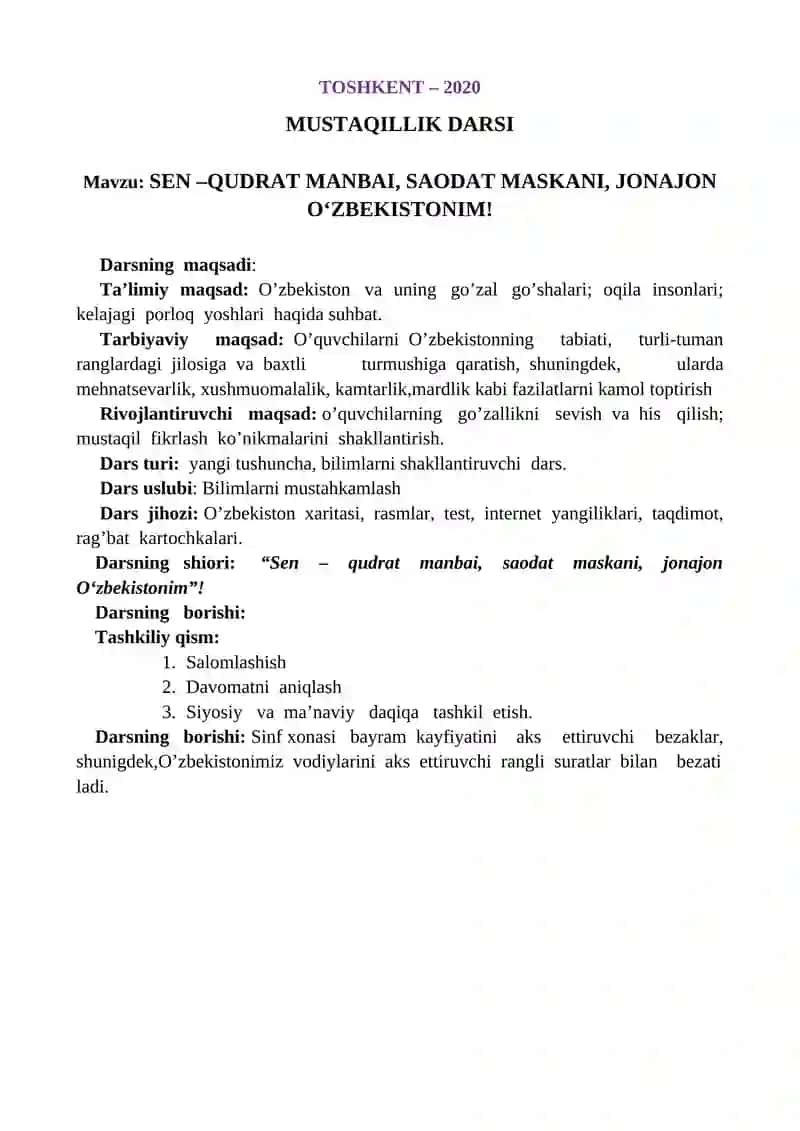 MUSTAQILLIK DARSI 2