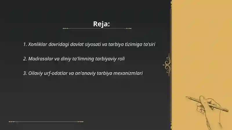 Xonliklar davridagi ijtimoiy siyosiy muhitning tarbiyaga tasiri 2