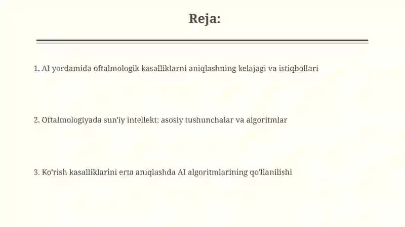 Suniy intelekt oftalmologiya-koʻrish kasalliklarini erta aniqlashda AI algoritmlarining qollanilishi 2