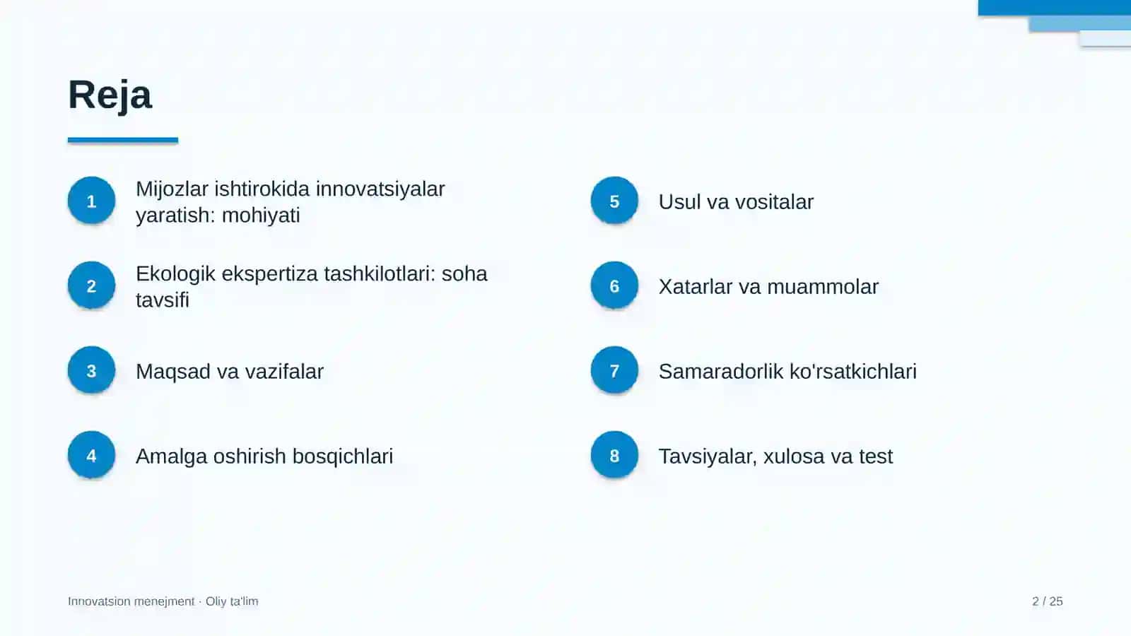 Ekologik ekspertiza tashkilotlarida mijozlar ishtirokida innovatsiyalar yaratish 2