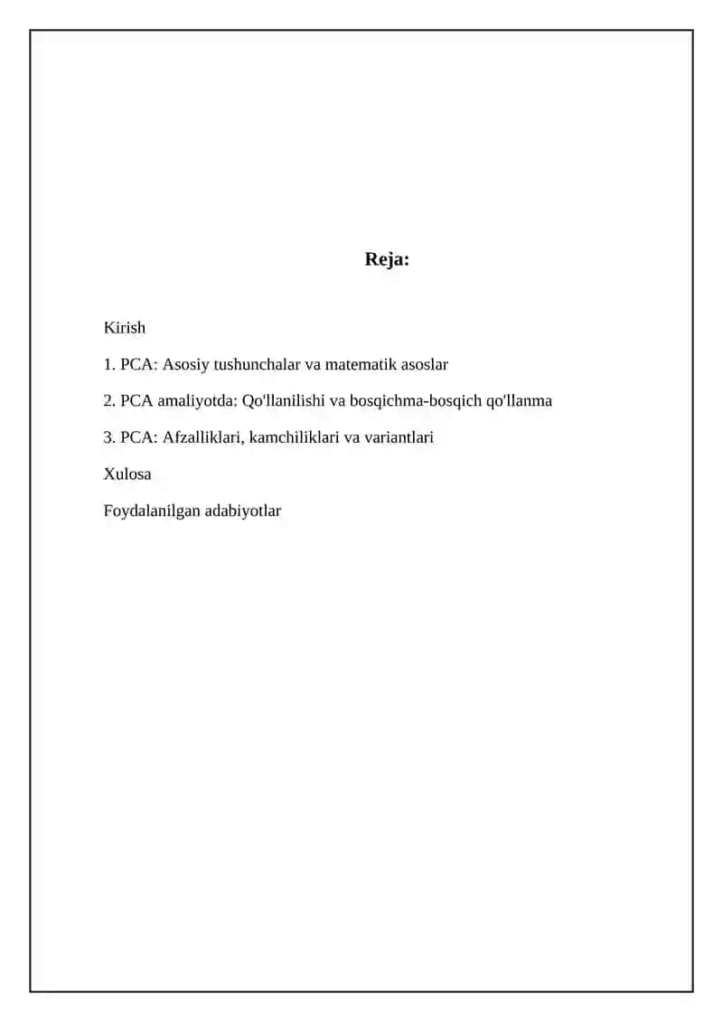 Bosh komponentalar usuli 2