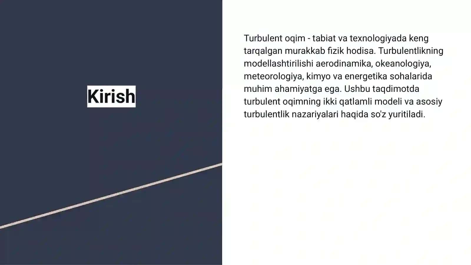 Ikki qatlamli turbulent oqim modeli va turbelentlik nazariyalari 2