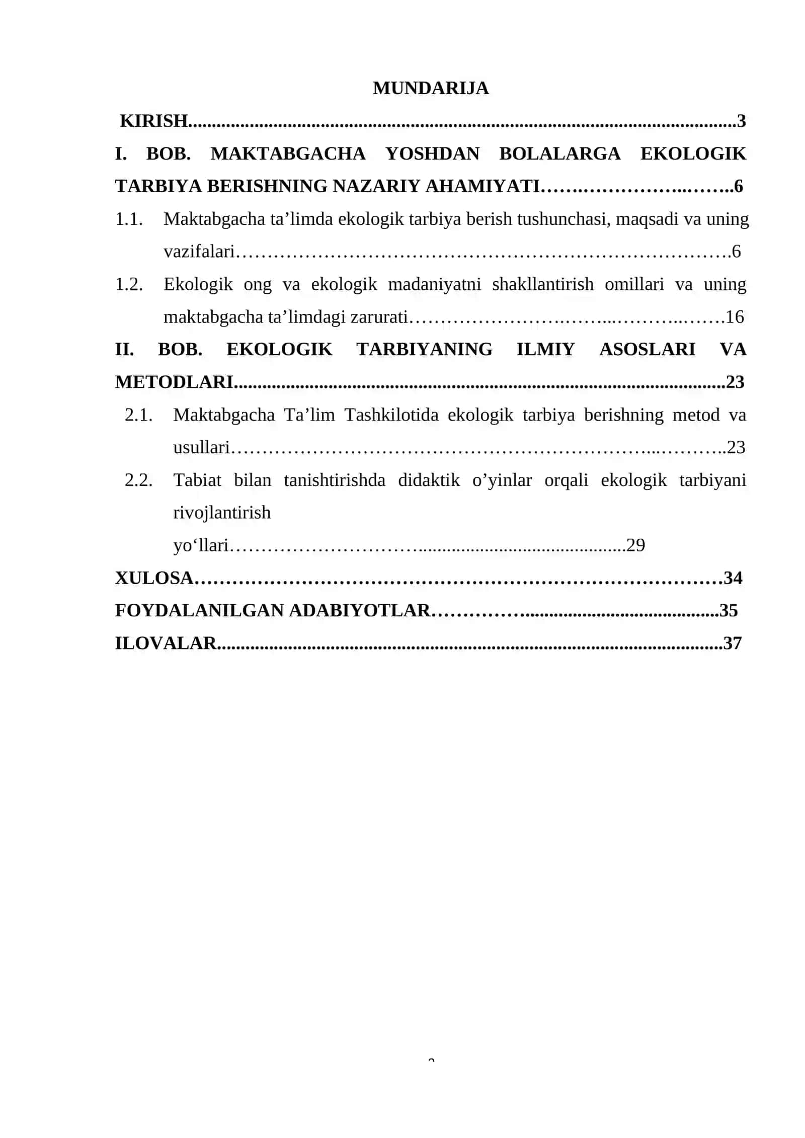 Ekologik tarbiyani maktabgacha yoshdan boshlashning zarurati va ilmiy asoslari 2