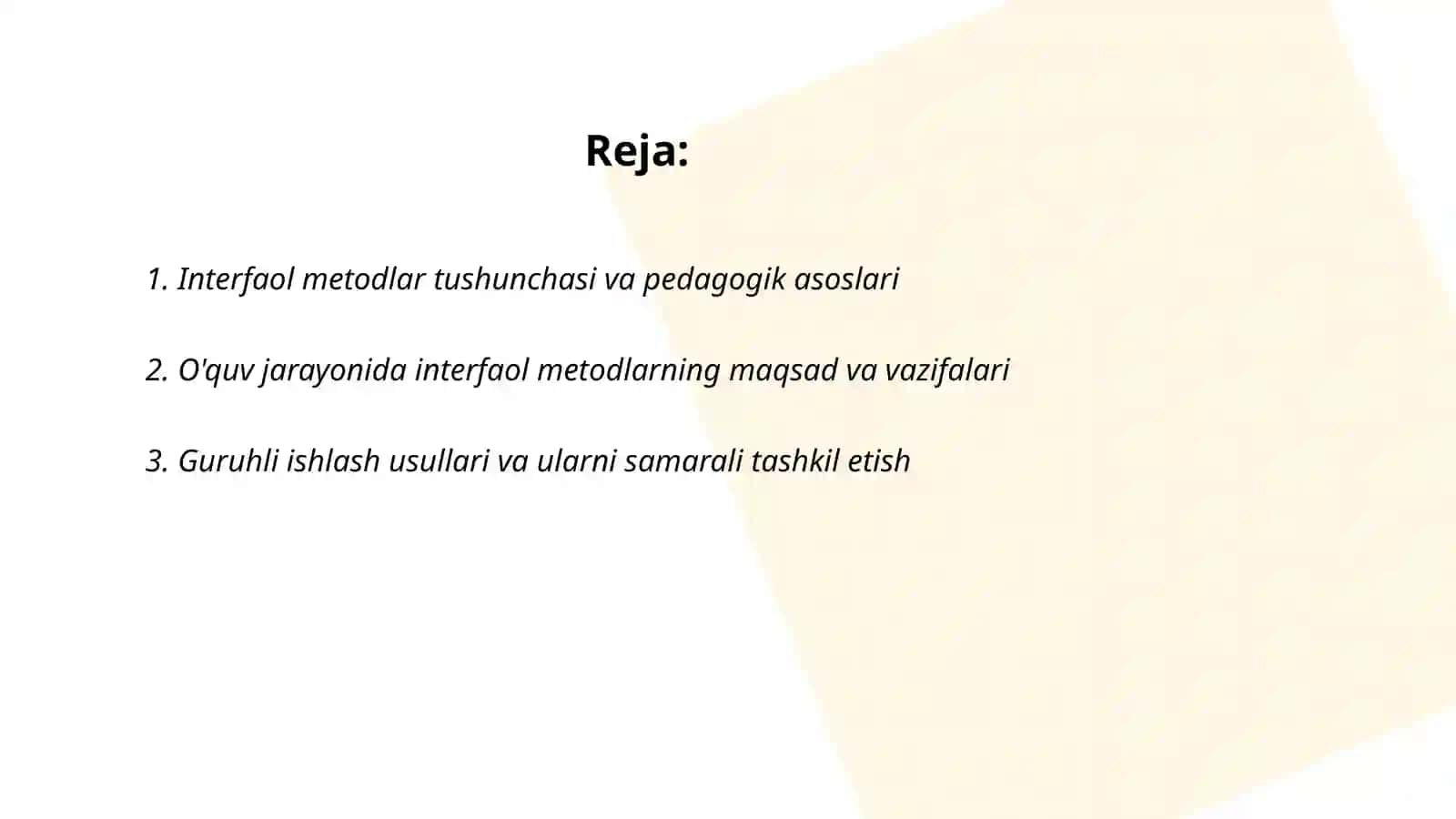 Interfaol metodlar va ularni qo'llash mahorati 2
