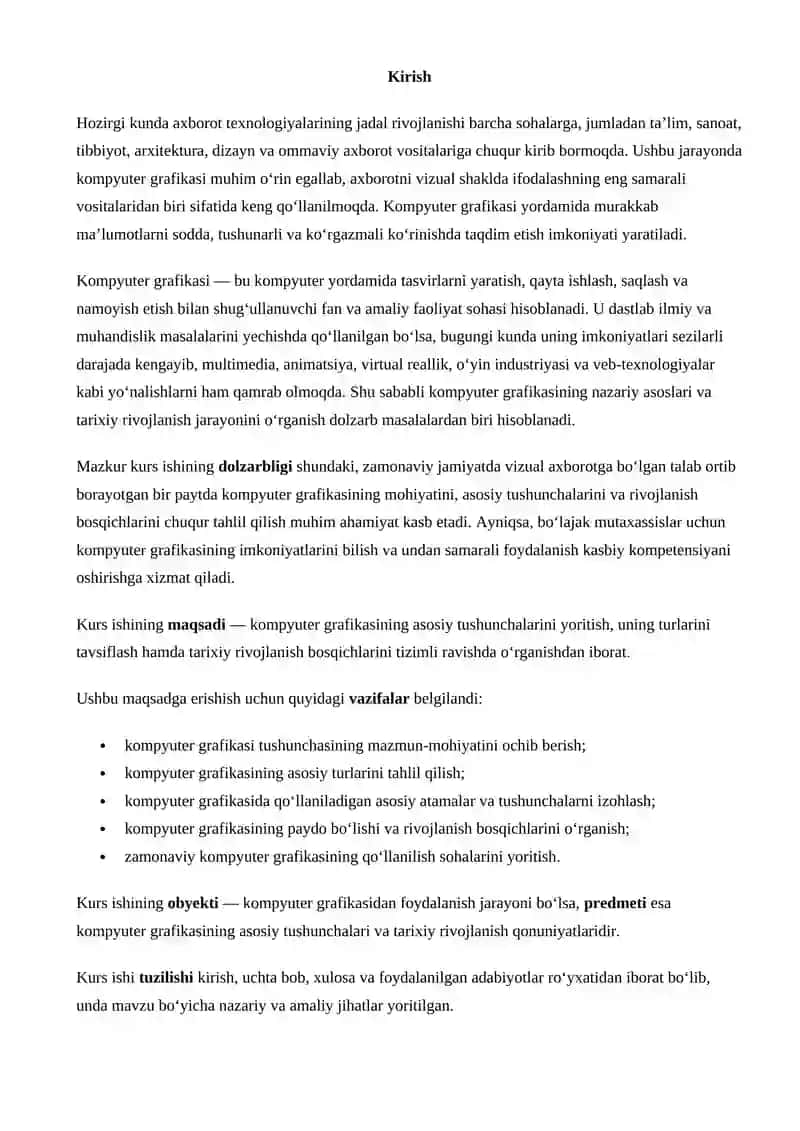 Kompyuter grafikasining asosiy tushunchalari va uning tarixiy rivojlanishi 2