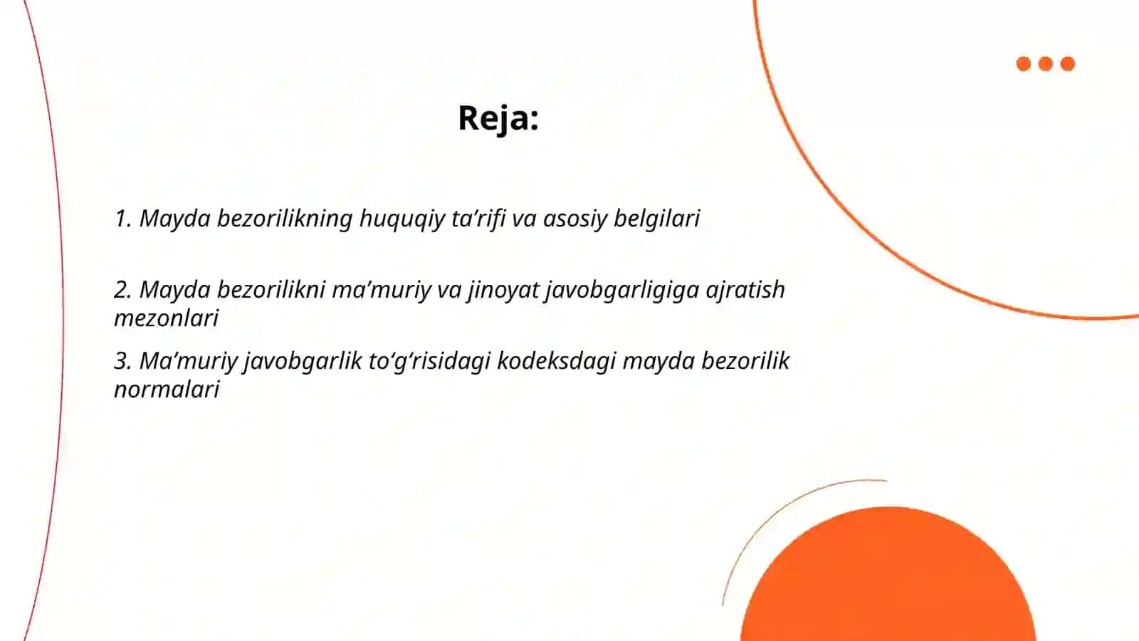 Mayda bezorilikning huquqiy taʼrifi va asosiy belgilari 2
