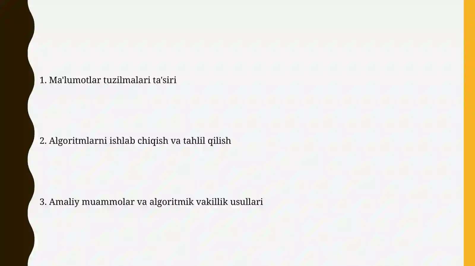 Algoritmik tahlil va tuzish 2