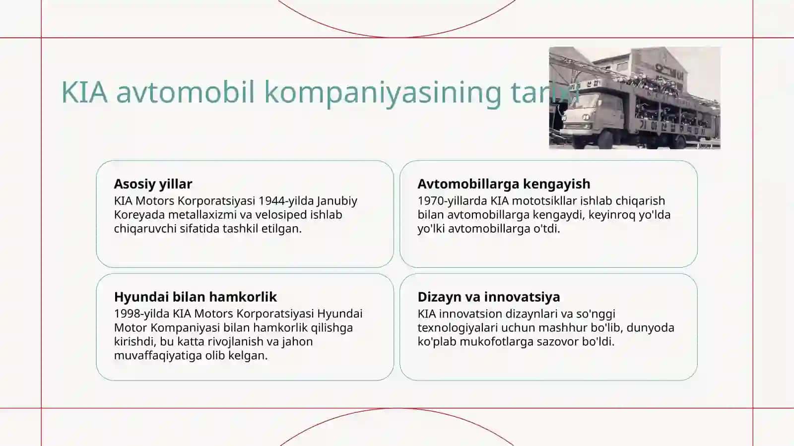 KIA avtomobil kompaniyasining tarixi 2