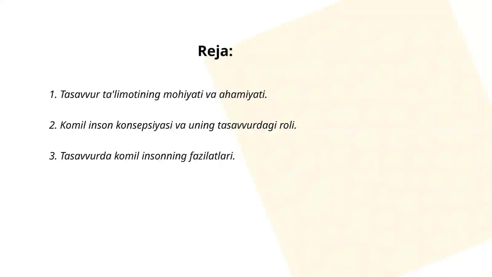Tasavvurda komil inson qarashlari va tariqatlari.Tasavvur ta'limotidagi ustoz va shogird an'analarining qo'llanishi masalalari 2