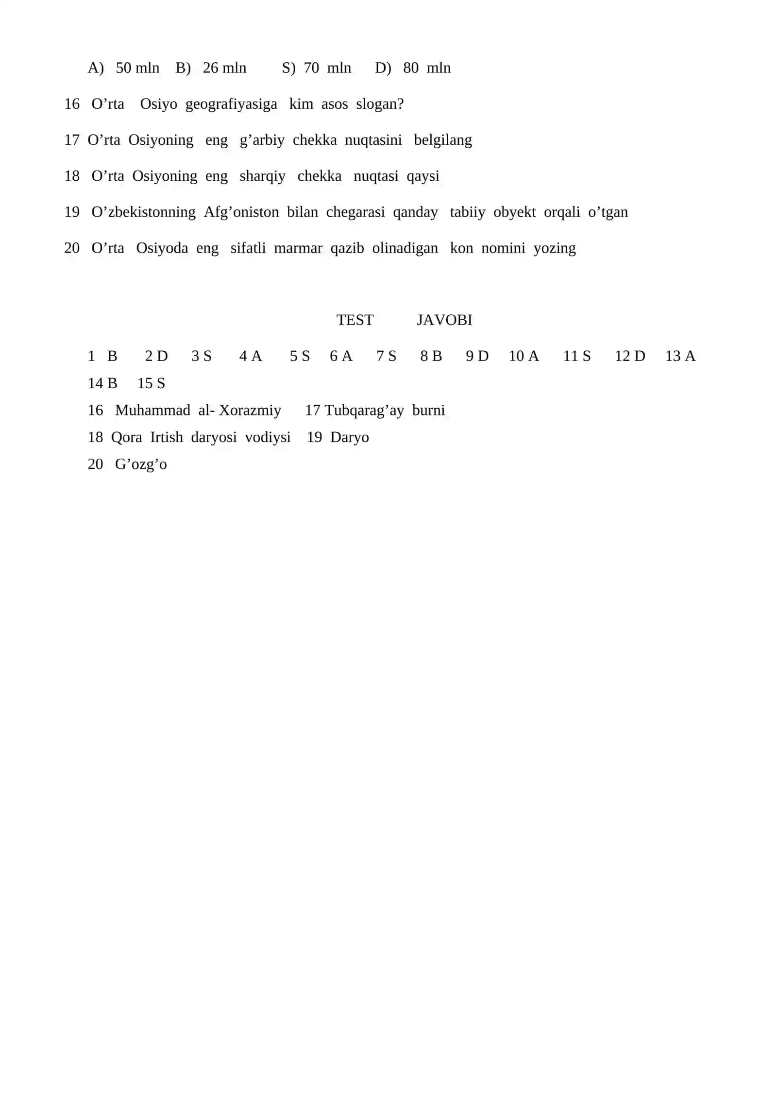 8-SINF GEOGRAFIYA 1-variant 2