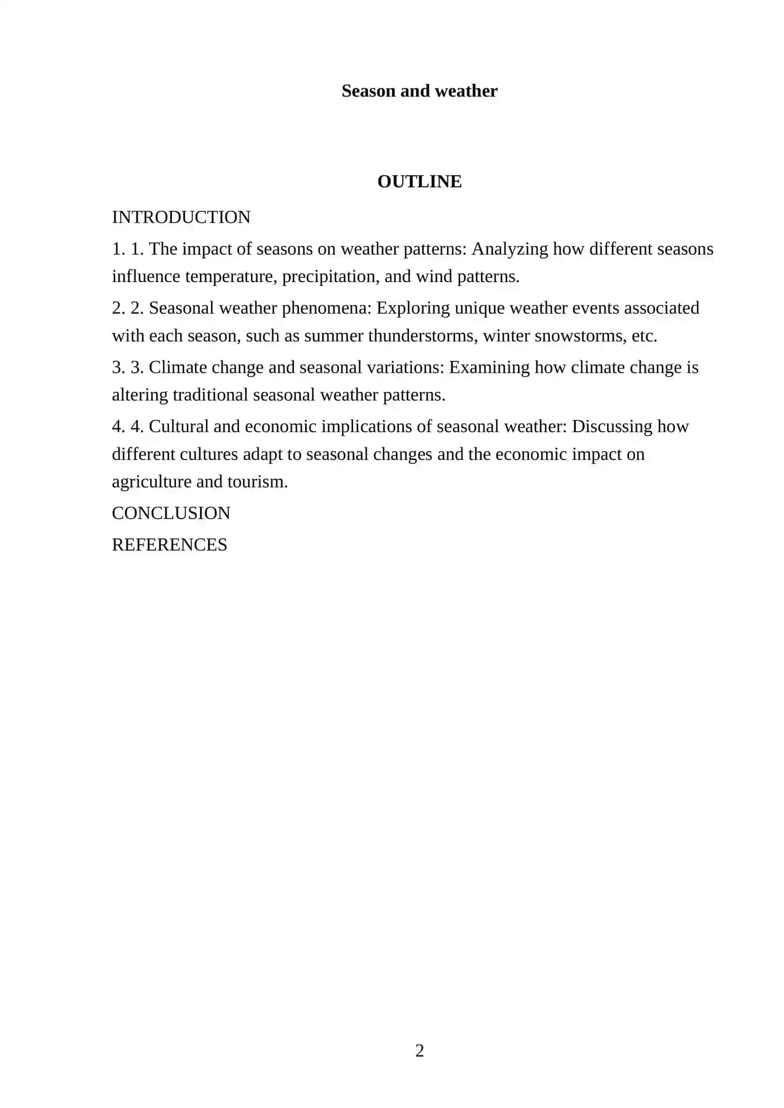 Season and Weather Study 2