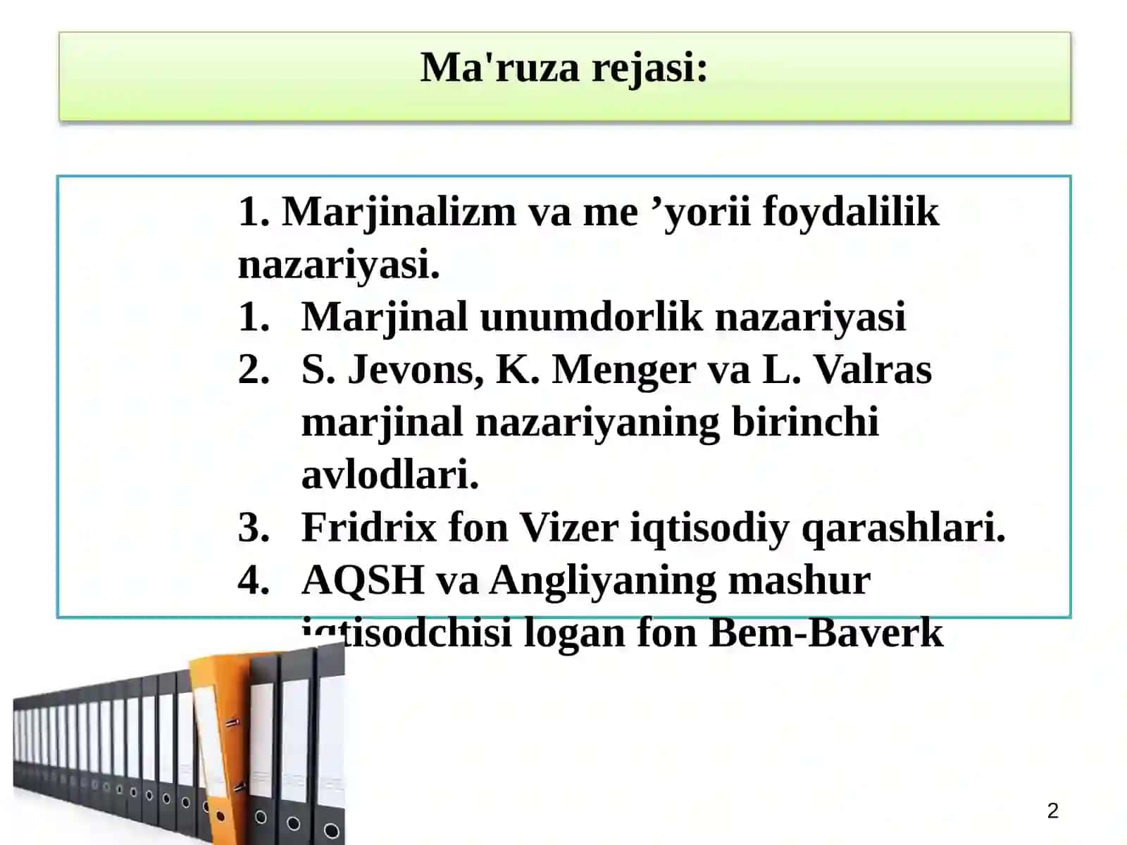 8-M A R J I N A L I Z M I Q T I S O D I Y TA’LIMOTI 2
