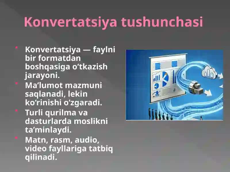 Konvertatsiya.Fayllarni bir formatdan boshqa formatga o‘tkazish 2