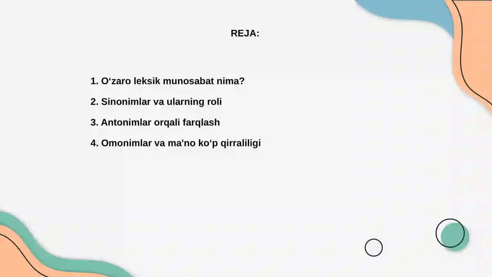 O‘zaro leksik munosabat nima? 2