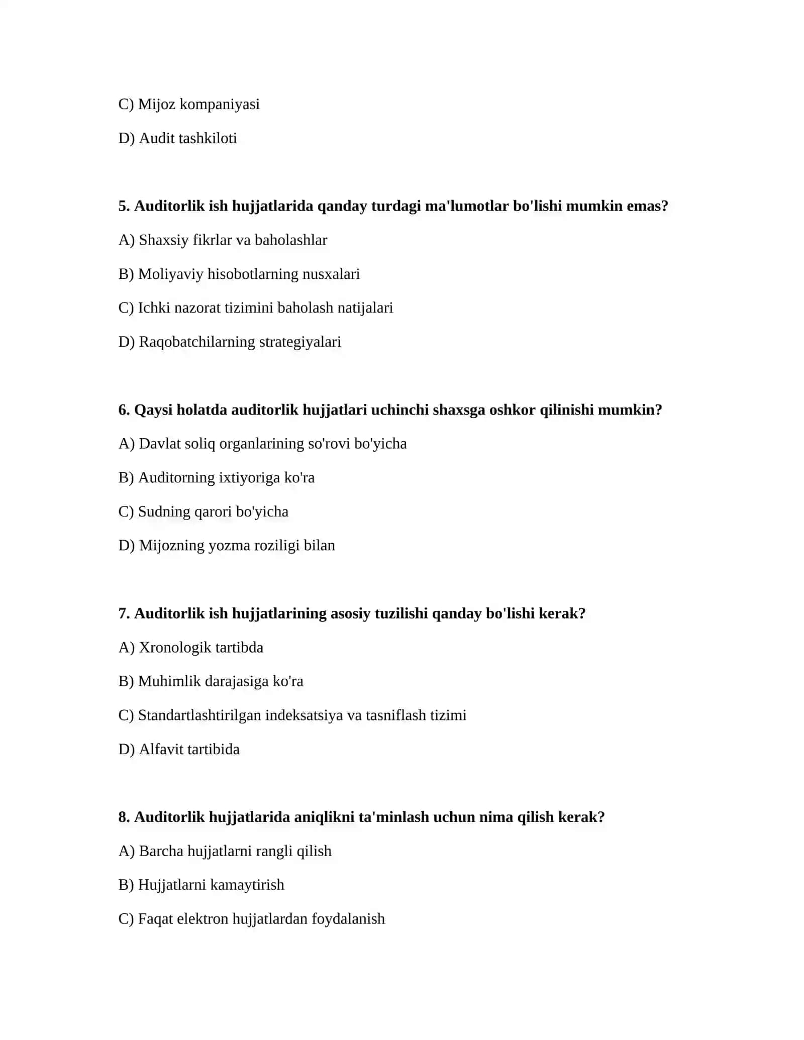 Auditorlik tekshiruvini hujjatlashtirish 2