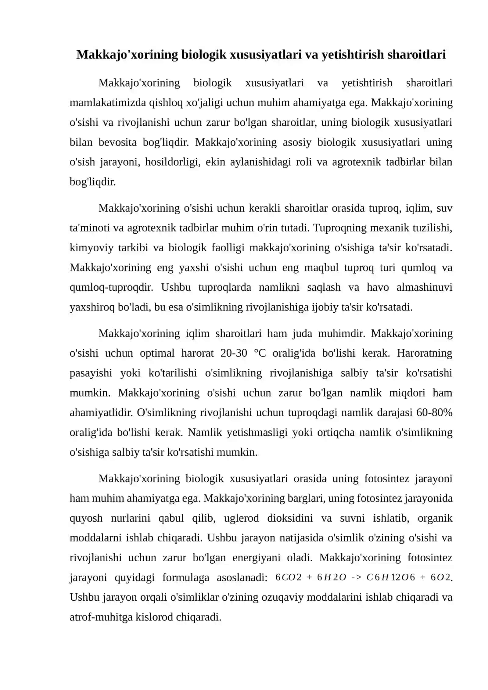 Mamlakatimizda yetishtirilayorgan makkajo'xorining istiqbollik navlari. 2