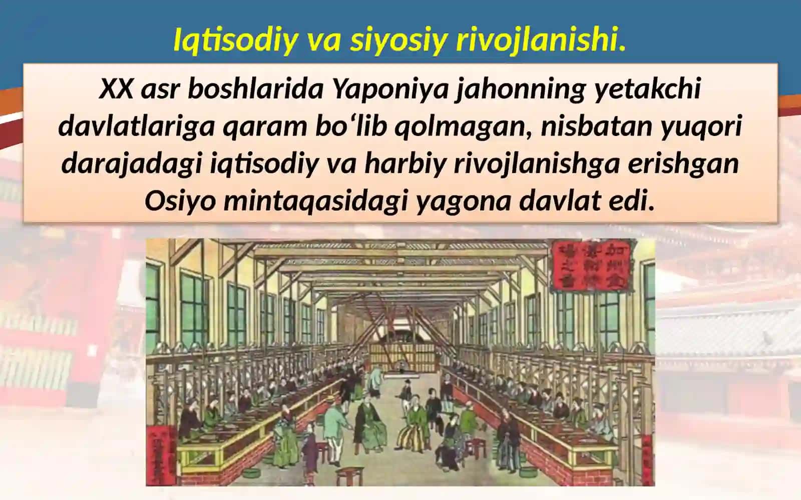 1918 – 1939-yillardaYaponiya Iqtisodiyvasiyosiyrivojlanishi 2