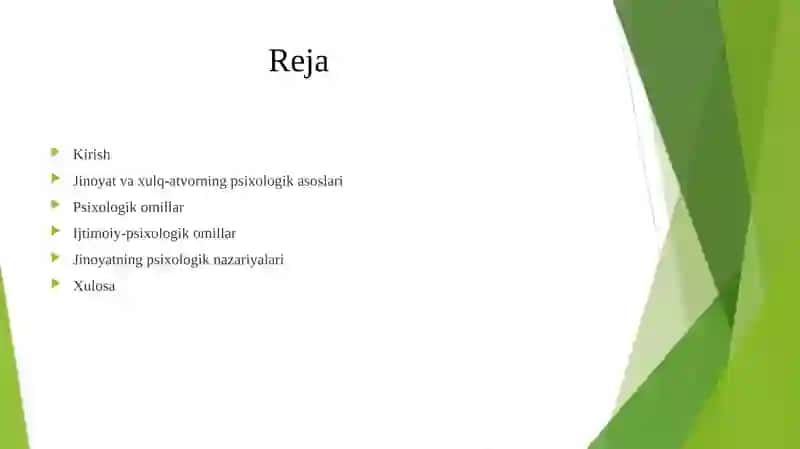 Jinoyat va xulq-atvorning psixologik omillari 2