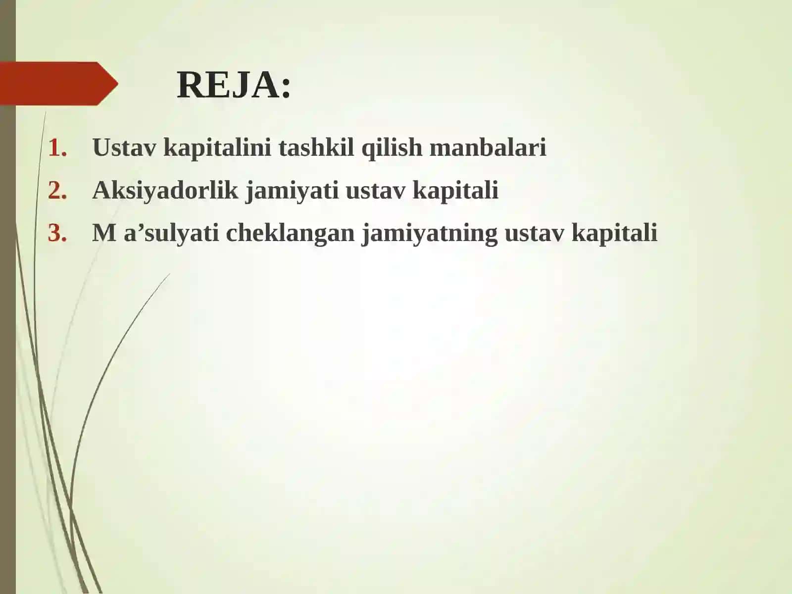 Ustav kapitali auditining xususiyatlari 2