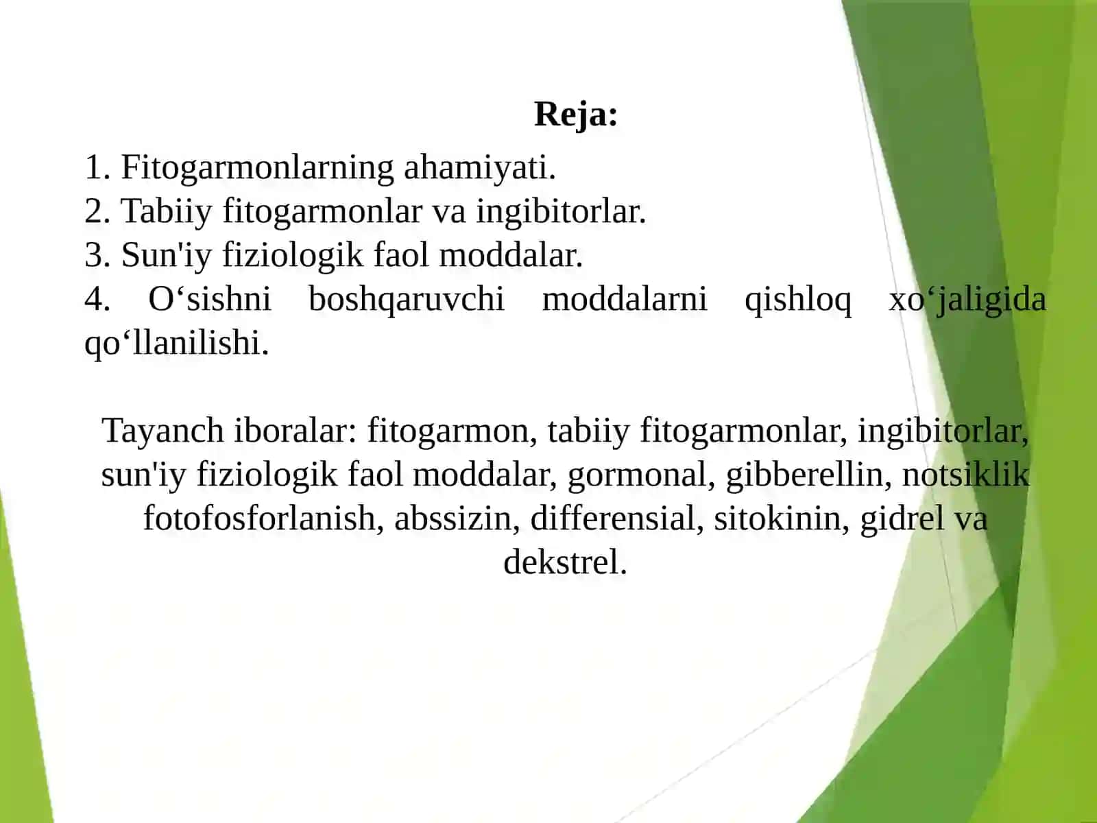 O’simliklardagi fiziologik jarayonlar 2