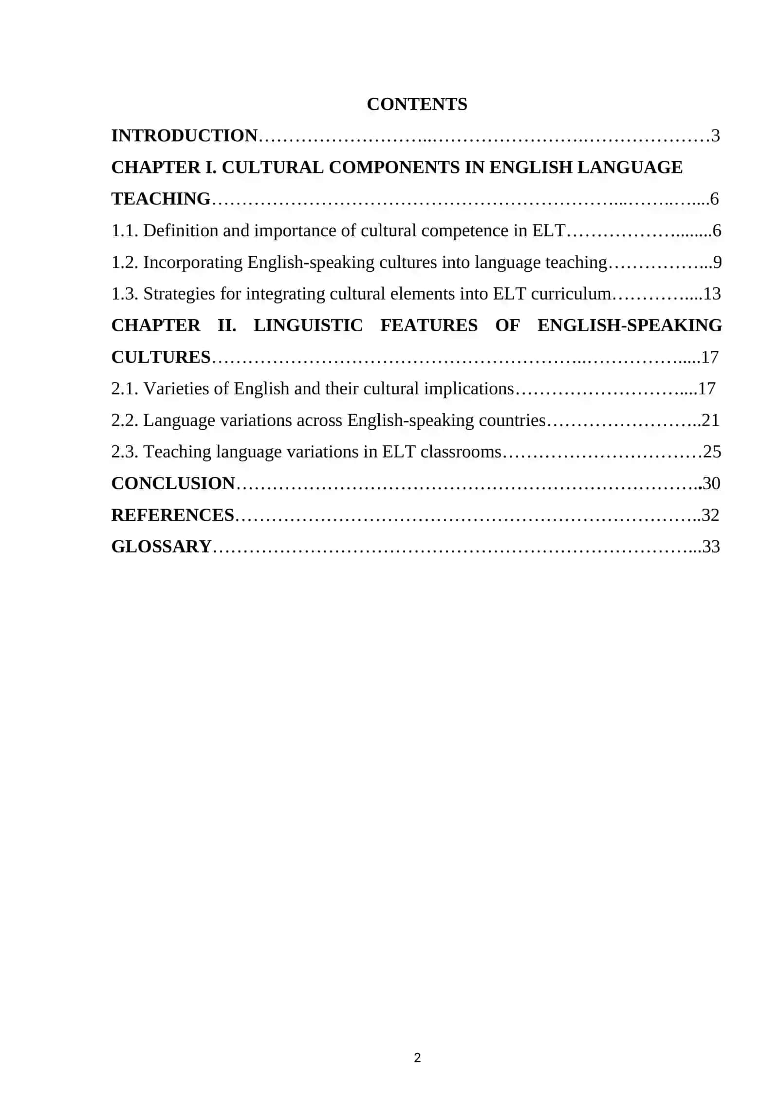 The role of English-speaking cultures in ELT 2