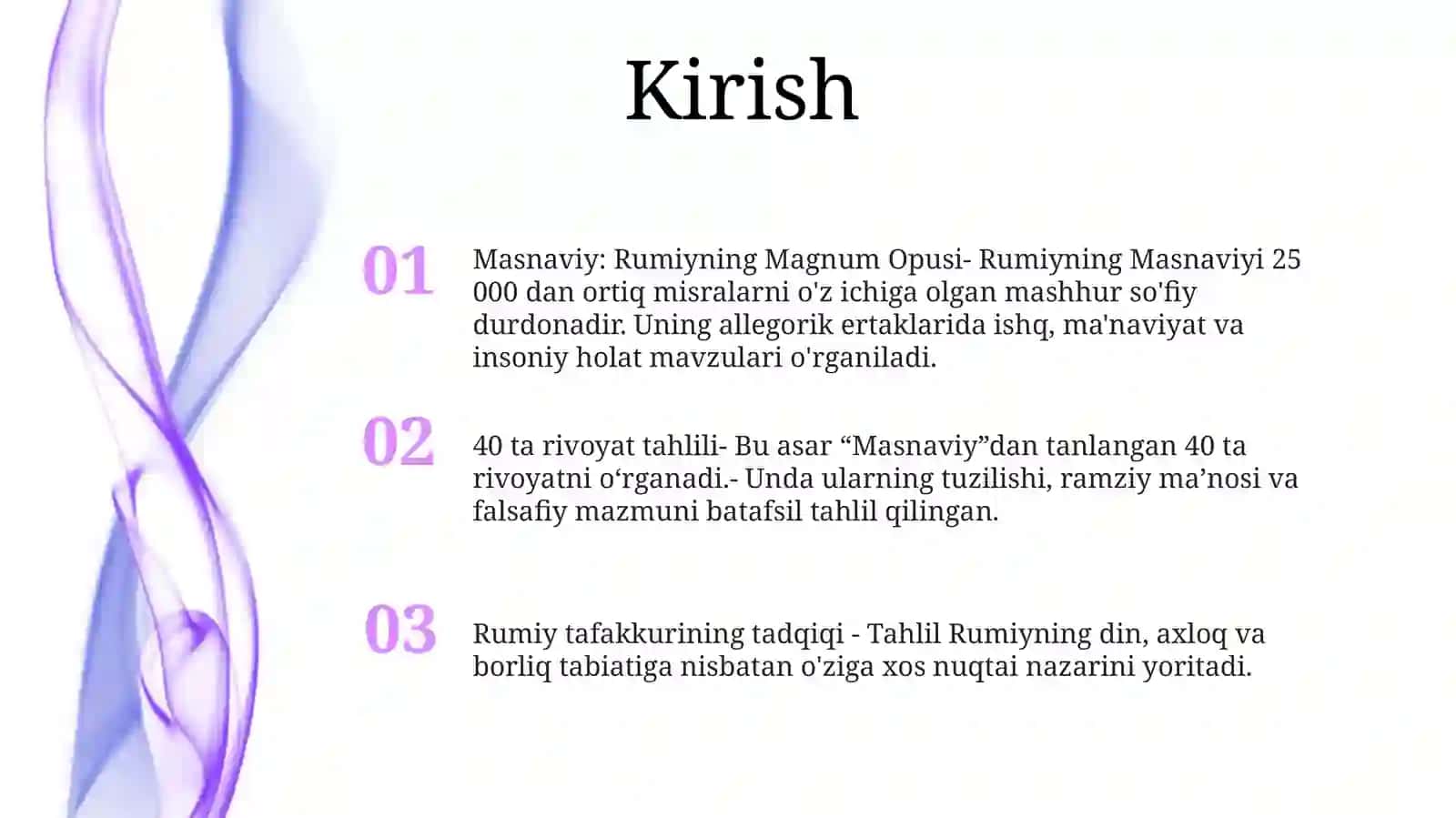 J.Rumiy Masnaviy 40 Rivoyatga Sharh AsariningTahlili 2