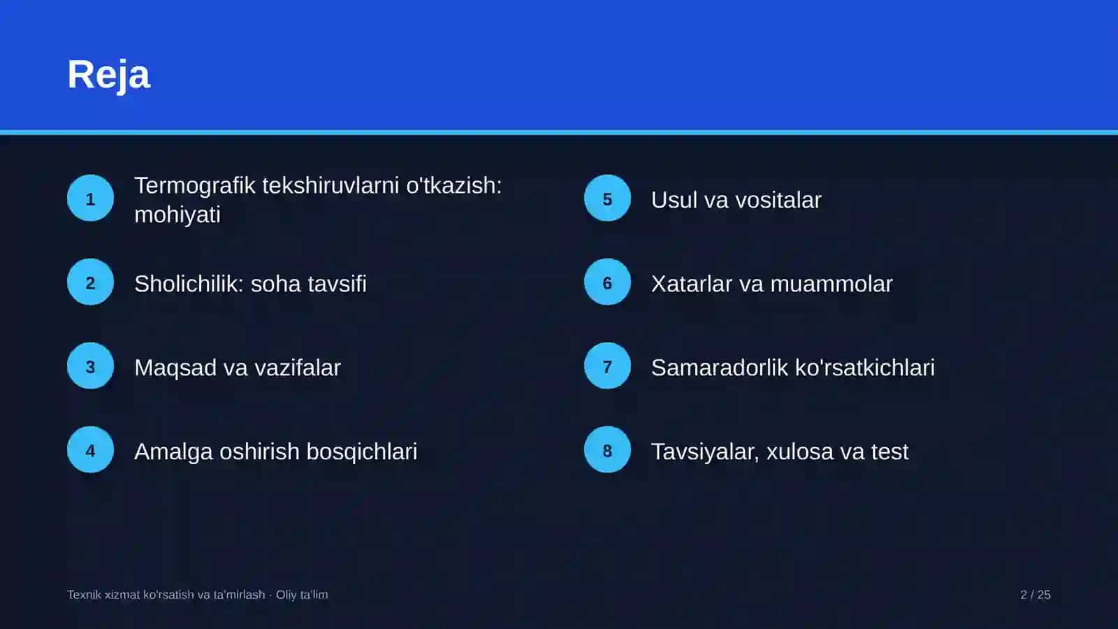 Sholichilikda termografik tekshiruvlarni o'tkazish 2